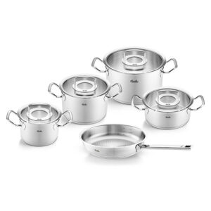 Set of Fissler Original-Profi 9 Piece Cookware Set with Frying Pan and Glass Lids